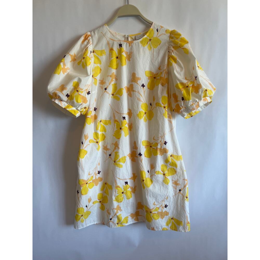 A NEW DAY 100% COTTON YELLOW FLORAL MINI DRESS SIZE XL